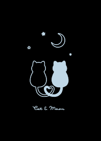แมว&พระจันทร์ |black aqua