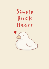 Simple duck heart beige red