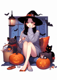 Happy halloween minimal girl No.1