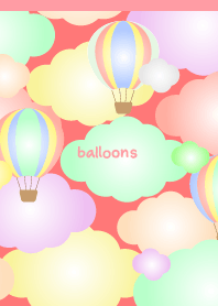 Balloons & clouds on pink for Japan