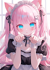 슈퍼 kawaii의 핑크 캣 메이드 ❤