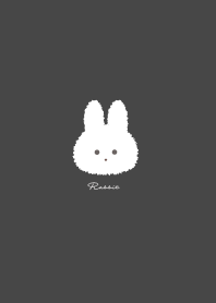簡單的兔子 灰色 黒色