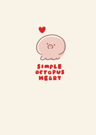 simple heart octopus beige.