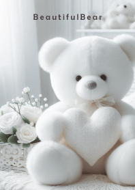 Beautiful Bear-WHITE HEART 8