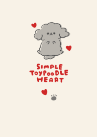 簡單的 玩具貴賓犬黑色 心 淺褐色的