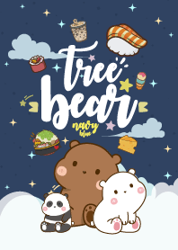 Bear Love Eating Navy Blue
