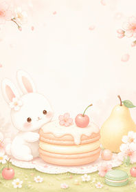 Cherry White Rabbit Pear Macaron