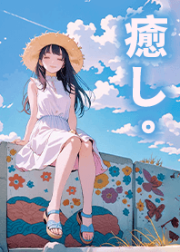 아름다운일러스트-바람과 해변의 소녀1