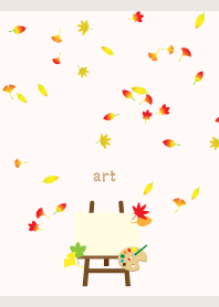 キャンバスと絵の具 ベージュと灰色
