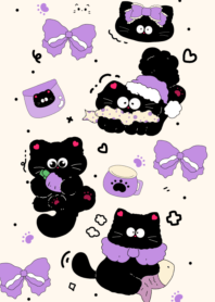 Black cat eats fish1