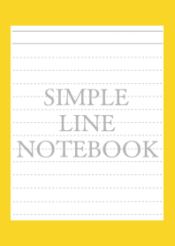 SIMPLE GRAY LINE NOTEBOOKj-YELLOW-RED