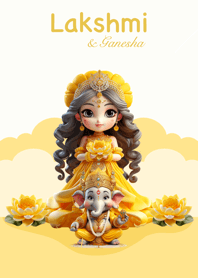 พระแม่ลักษมี & พระพิฆเนศ [วันจันทร์]