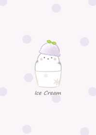 Shimaenaga and Ice cream -purple- dot