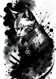 Ink wash cat samurai 89b1dd