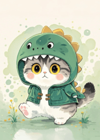 Tabby cat in dinosaur costume 3_04