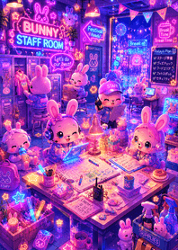 バニーのネオンスタッフルーム