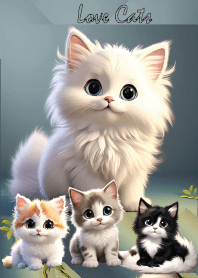 A purring cat with big eyes