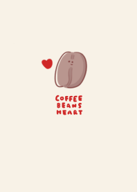 simple Coffee beans heart beige