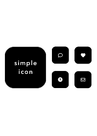 simple icon | white black
