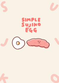 simple Sujiko Medamayaki beige