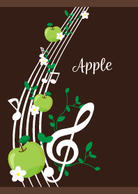 green apple music on brown JP