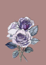 Hand-drawn dull brown rose