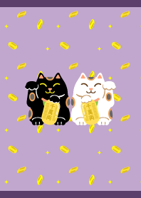 Cat brings happiness on purple