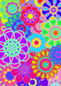 カラフルで可愛いお花(パステル)