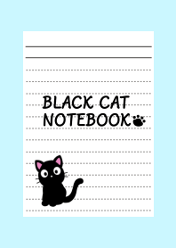 BLACK CAT NOTEBOOK-LIGHT BLUE