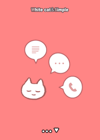 White cat & Simple red & blue