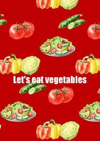 Let's eat vegetables red & beigeJP