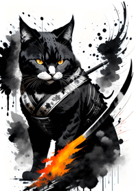 水墨猫武士 F3713e