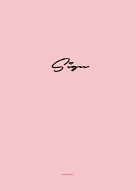 ピンク : シンプルなサイン文字
