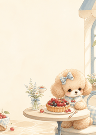 Cherry Poodle Berry Tart Window