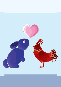 ekst blue(ウサギ)love red(チキン)