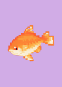 Goldfish Pixel Art Theme  Purple 02