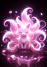 閃耀粉桃花九尾狐精靈❤️