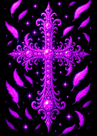 Gothic Cross & Feather | Violet#5