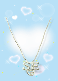 イニシャル26 S&E （ハートの雲）水色