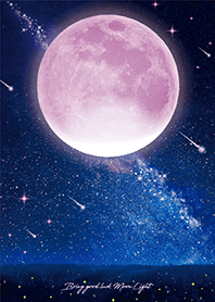 幸運をもたらす✨紫の満月と流星
