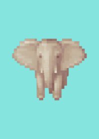 elephant Pixel Art Theme  Green 09