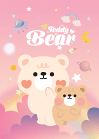 Teddy Bear Cloud Galaxy Pink