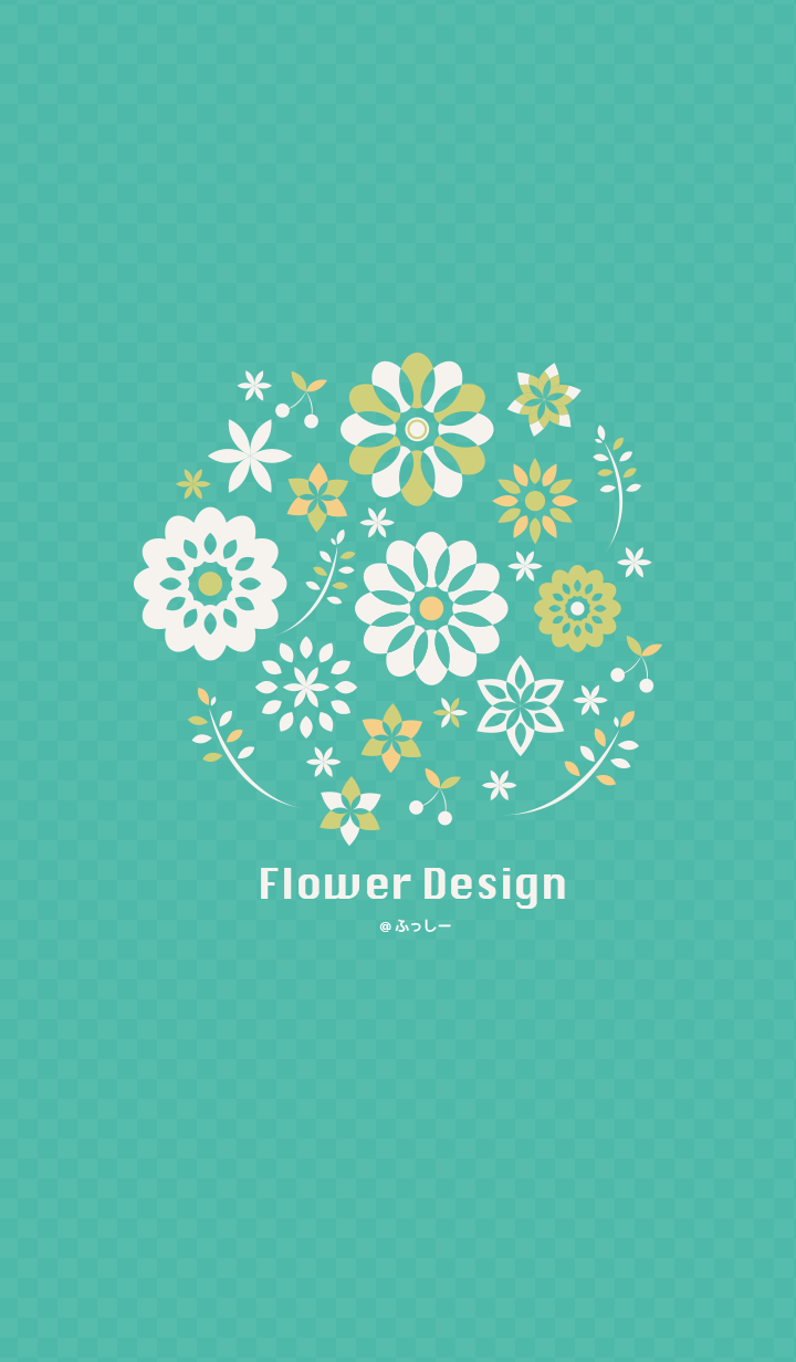[LINEThemeFactory]Flower Design -green-
