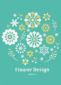 [LINEThemeFactory]Flower Design -green-