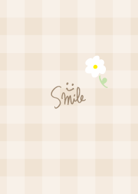Plaid pattern single white flower10