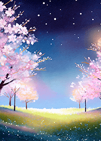 Beautiful night cherry blossoms#820