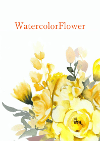 Watercolor Yellow Flower-hisatoto 111
