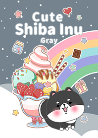 冰淇淋星空 可愛寶貝黑柴犬 灰色2