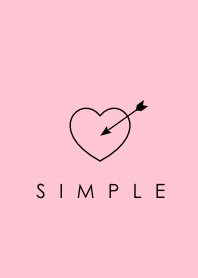 シンプル ハート(ピンク ブラック) V.11