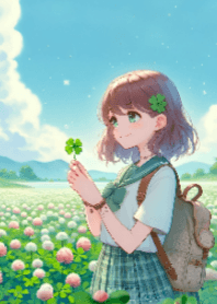 Cute Girl and a Clover V.22